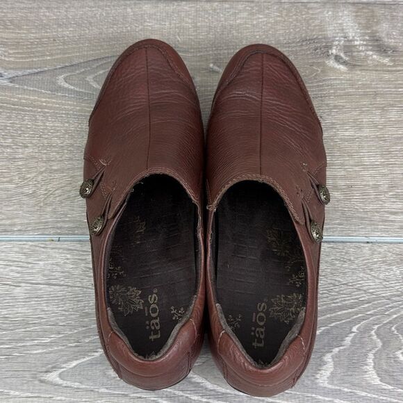 Taos Encore Women’s Sz 8/EU 39 Brown Leather Slip On Hook & Loop Comfort Loafer - Picture 5 of 10